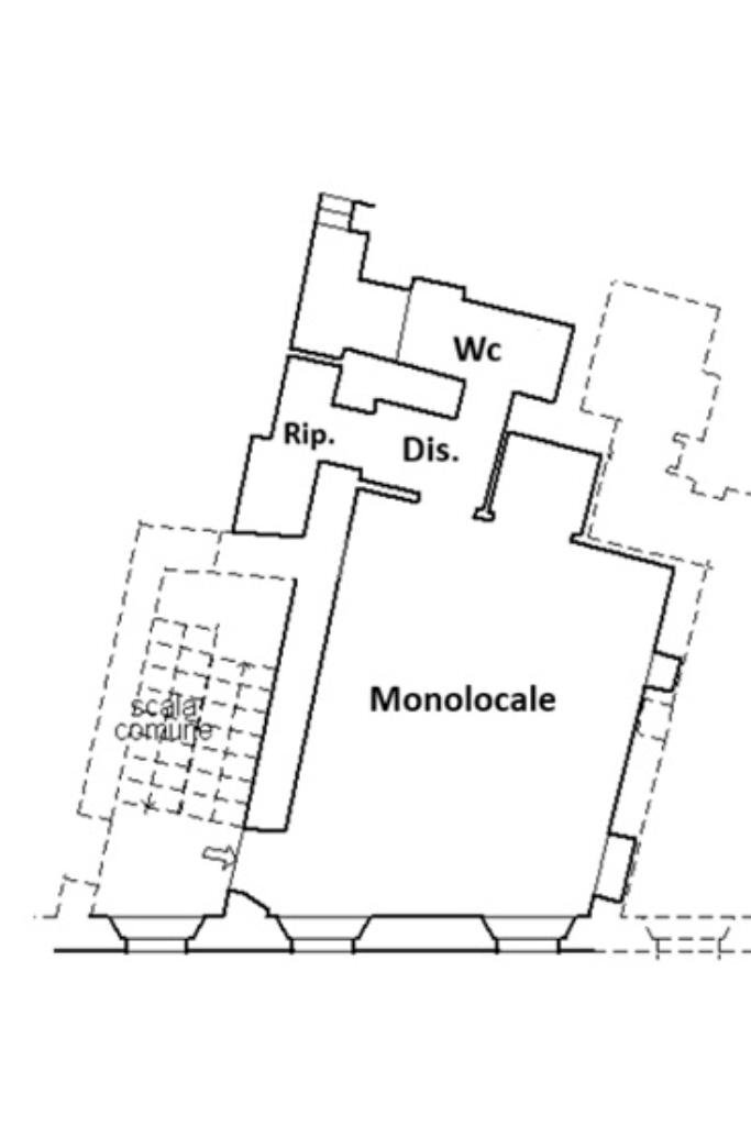 One-room apartment Piazzetta dei Mondagli, Saluzzo - floor plans 1
