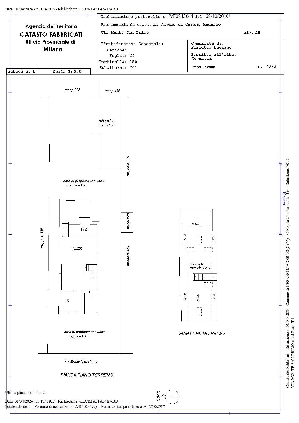 Foto 36 - Villa Via Monte San Primo
 
25, Cesano Maderno - planimetria 1