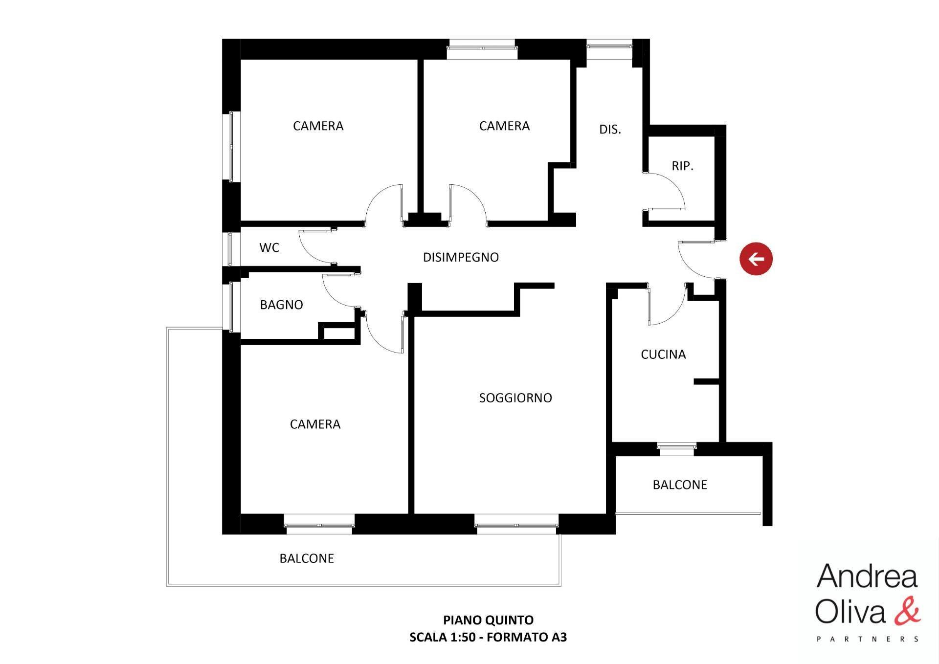 Foto 25 - Quadrilocale Viale Campi Elisi
 
52, Trieste - planimetria 1