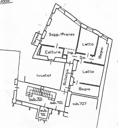 Foto 41 - Trilocale VIA PIGNOLO
 
101, Bergamo - planimetria 1