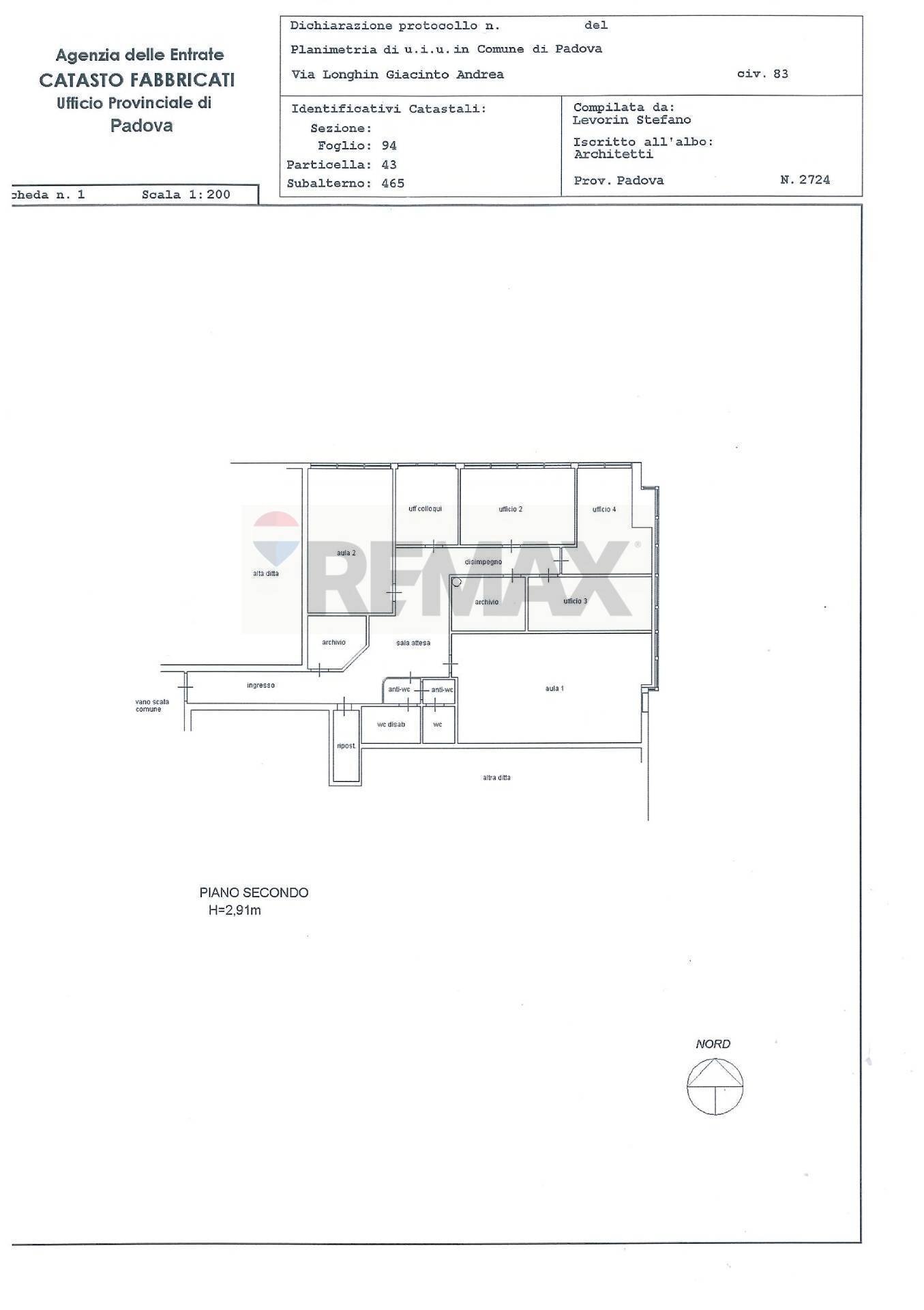 Pianta 2D - Ufficio Via Longhin
 
83, Padova - planimetria 1