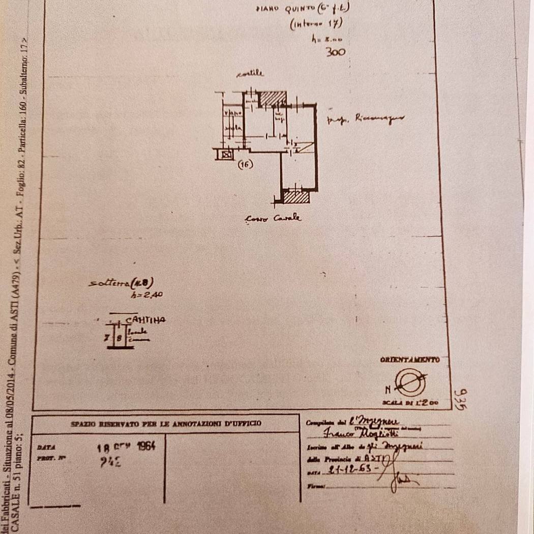 Trilocale corso Casale, 51, Asti - planimetria 1