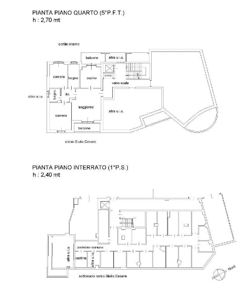 planimetria - Quadrilocale corso GIULIO CESARE, 67, Torino (zona Aurora) - planimetria 1