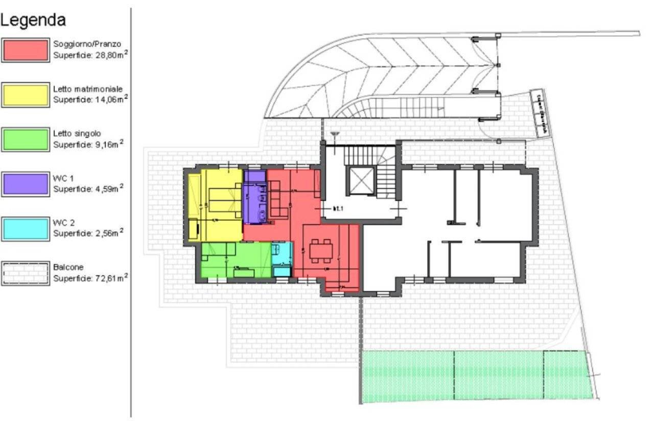 Three-room apartment via Giulio Cesare, 31, Santa Marinella - floor plans 1