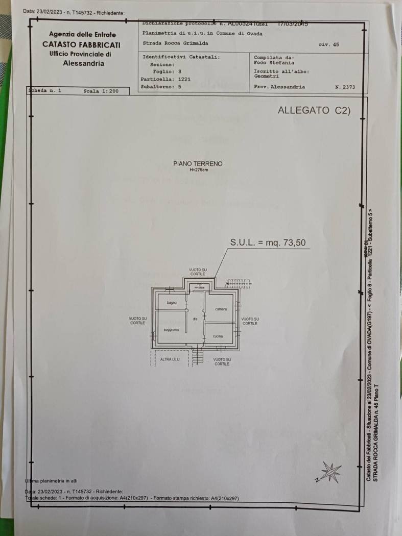 Appartamento strada Rocca Grimalda, Ovada - planimetria 1