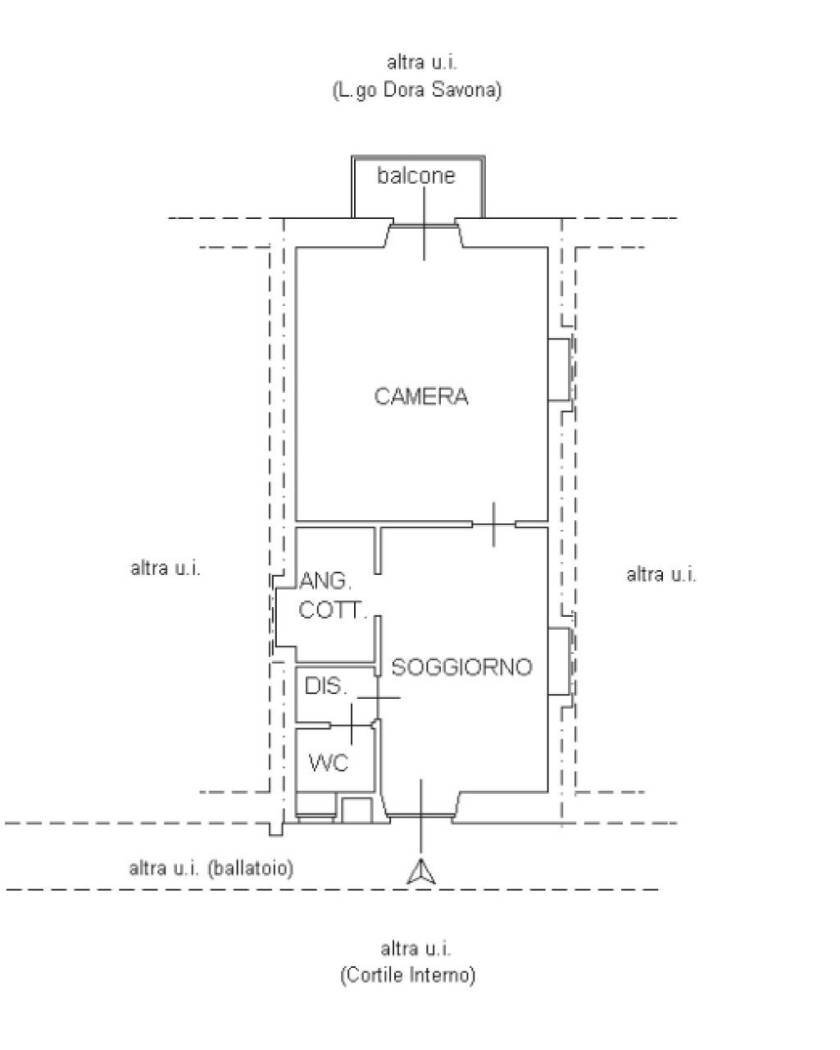 Bilocale Lungo Dora Savona, 10, Torino (zona Aurora) - planimetria 1