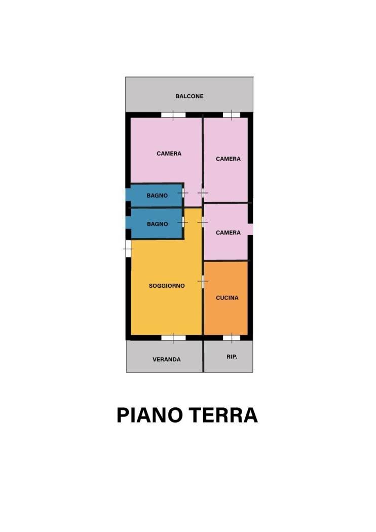 Quadrilocale via Ponte Abbadesse, Cesena - planimetria 1