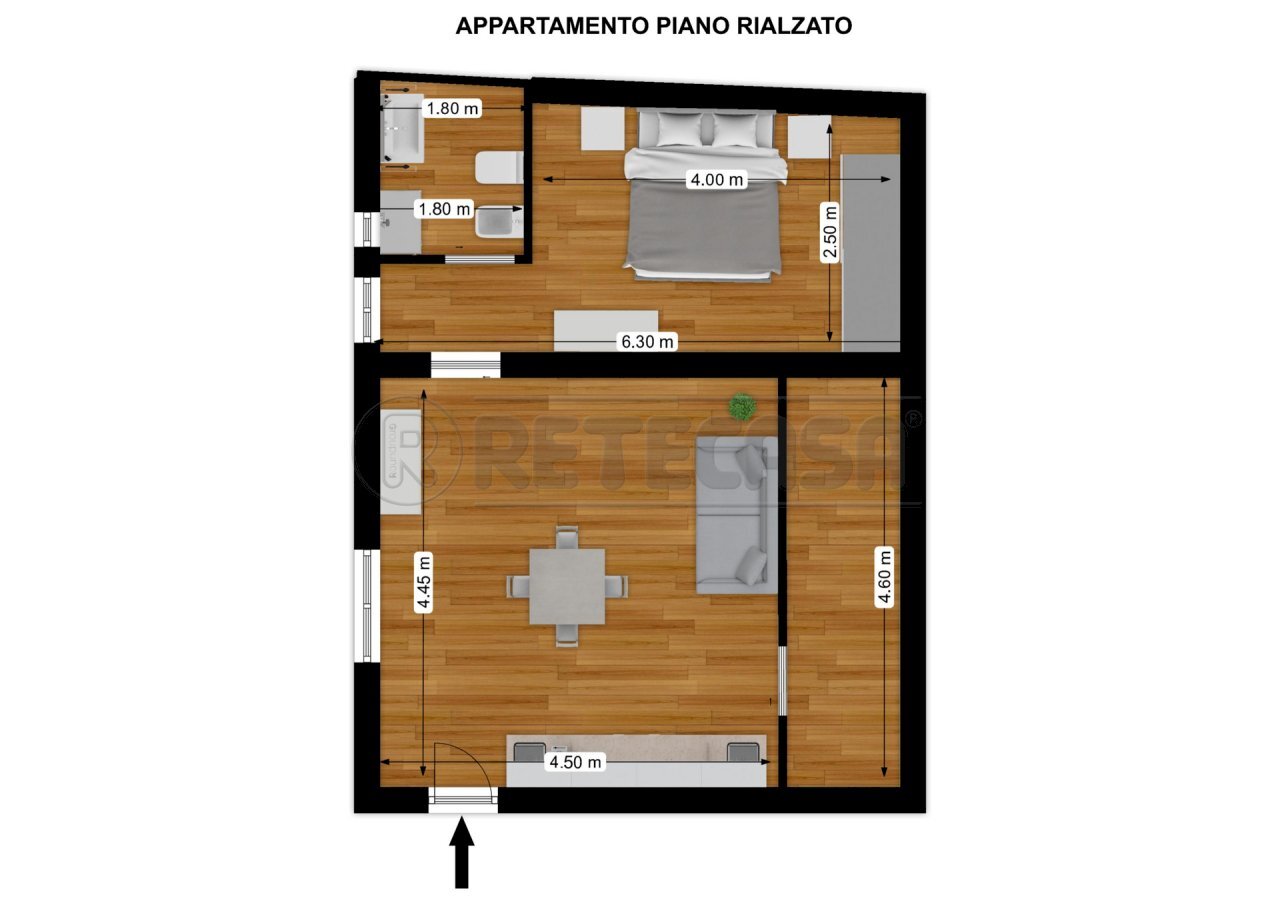 APP P RIALZATO.jpg - Two-room apartment Via Marsala 12, Bisceglie - floor plans 1