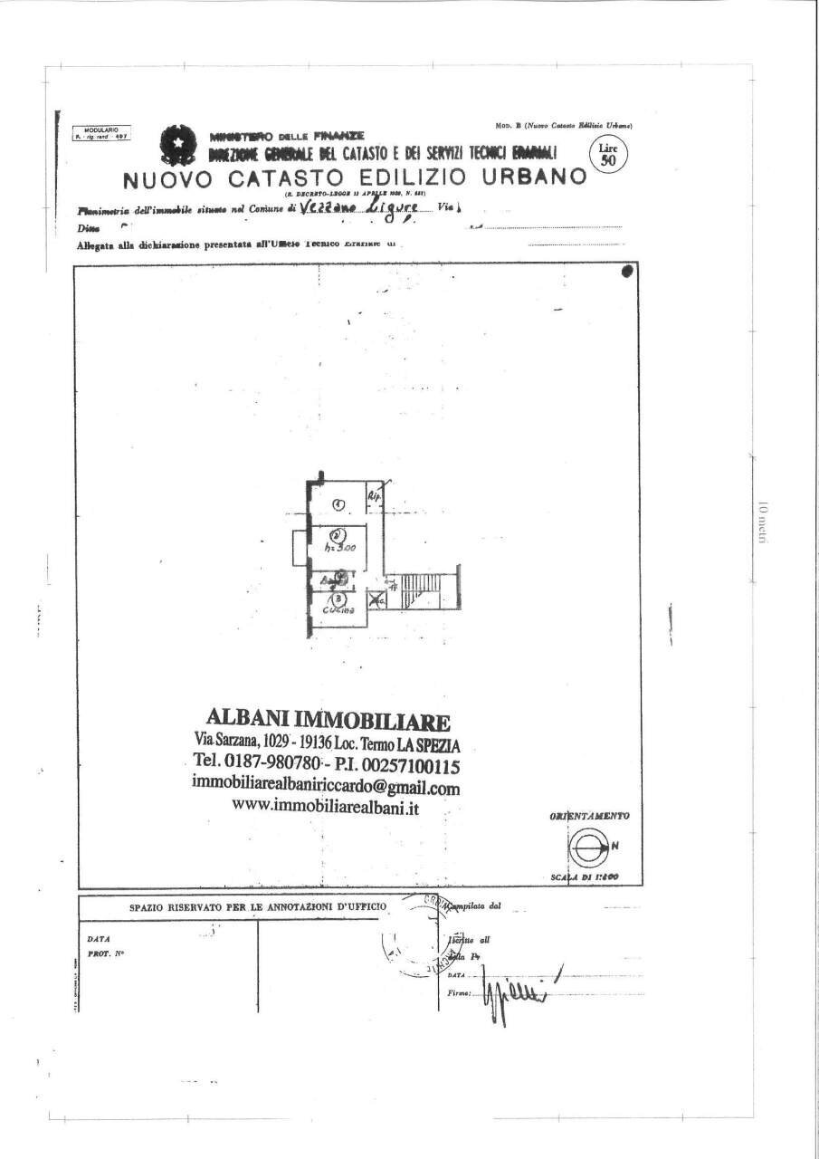 VE436_PLANIMETRIA CATASTALE - Trilocale Vezzano Ligure - planimetria 1