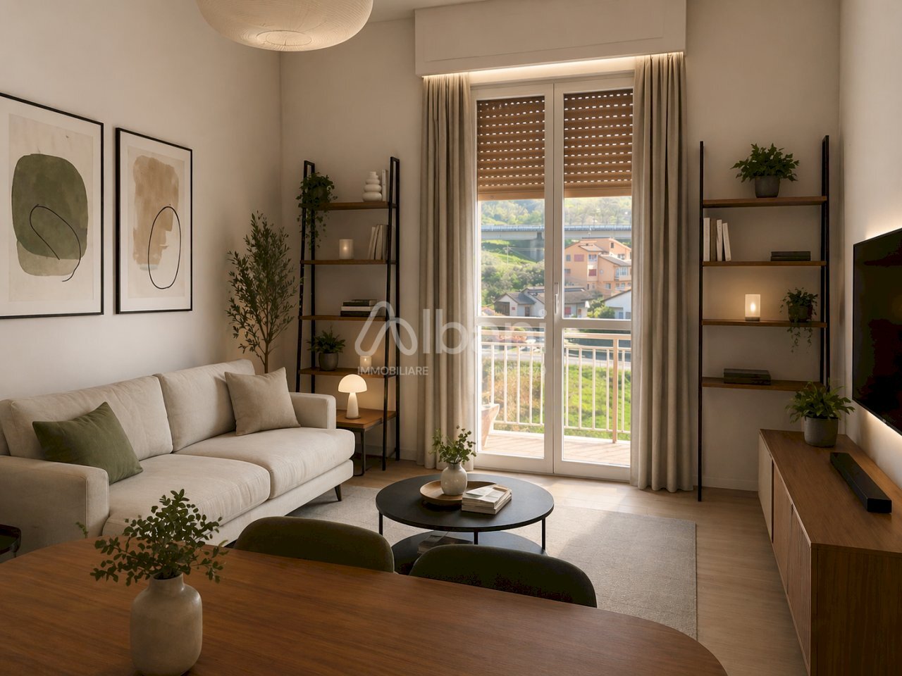 VE436_ RENDER SOGGIORNO CON TERRAZZA SPAZIOSA - Trilocale Vezzano Ligure - foto 2