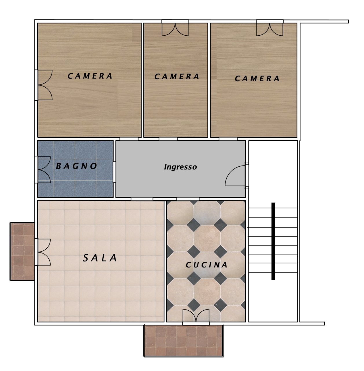 planimetria.png - Appartamento Via Giuseppe Gioacchino Belli 54, Modena - planimetria 1