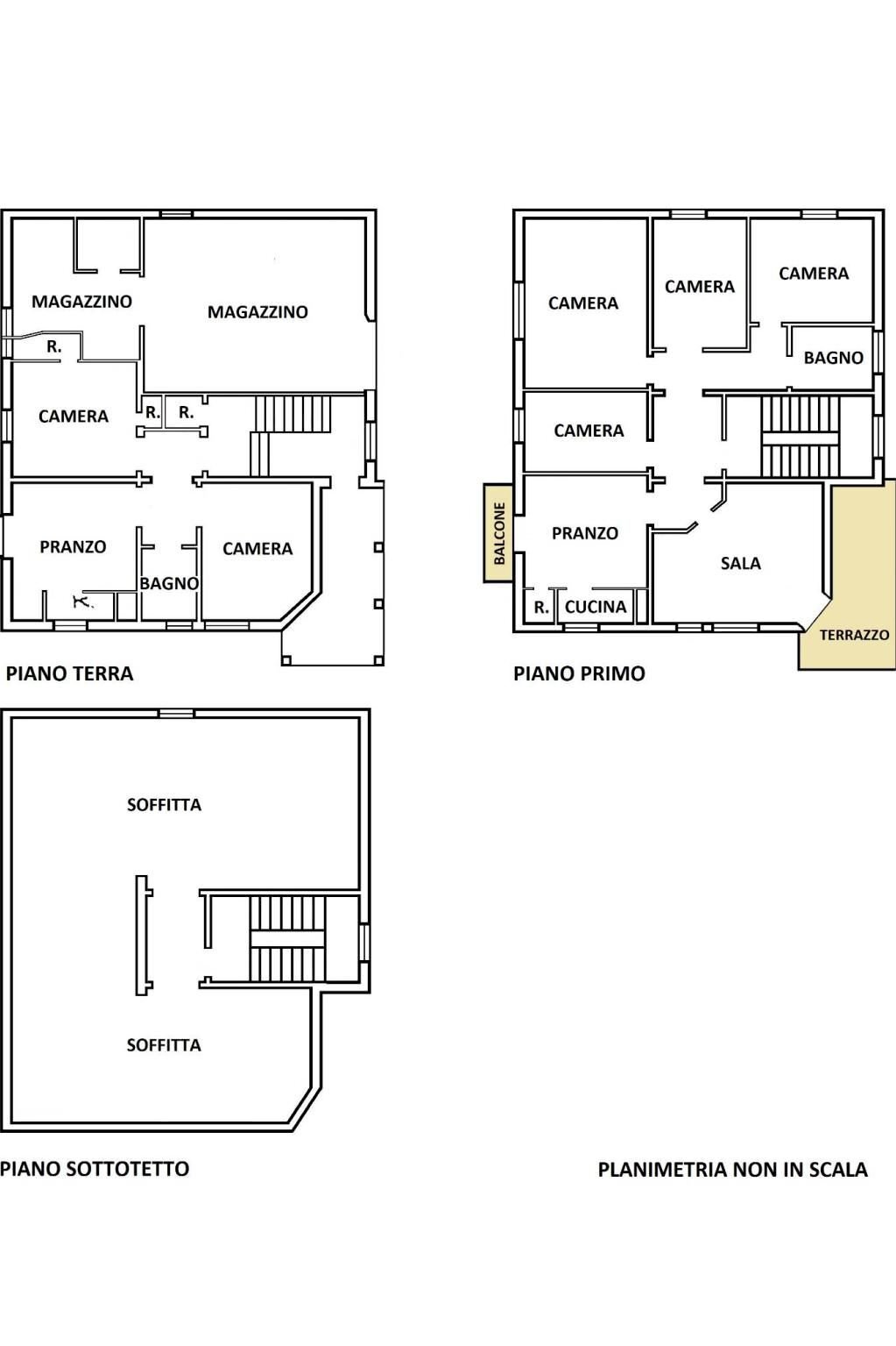 ANGELO1 - Three-family Villa Via dell'Angelo Custode 2, Bologna (neighborhood San Ruffillo) - floor plans 1
