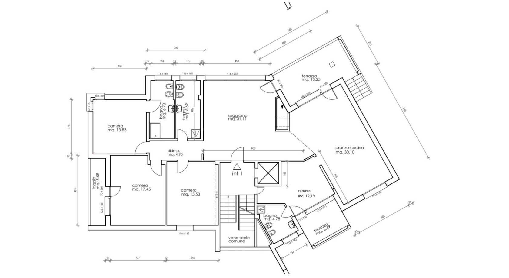 PLAN APP.TO INTERNET - Appartamento Via Siepelunga, Bologna (zona Murri) - planimetria 1