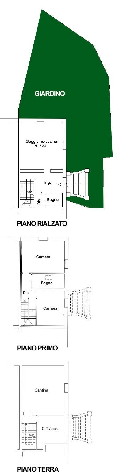 PLN INT - Four-room apartment Località Castell'Arienti, Bologna (neighborhood Colli) - floor plans 1