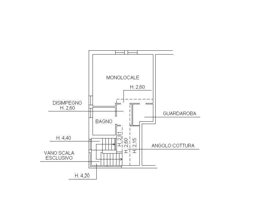 PLAN OK - Monolocale Via Castiglione, Bologna (zona Santo Stefano) - planimetria 1