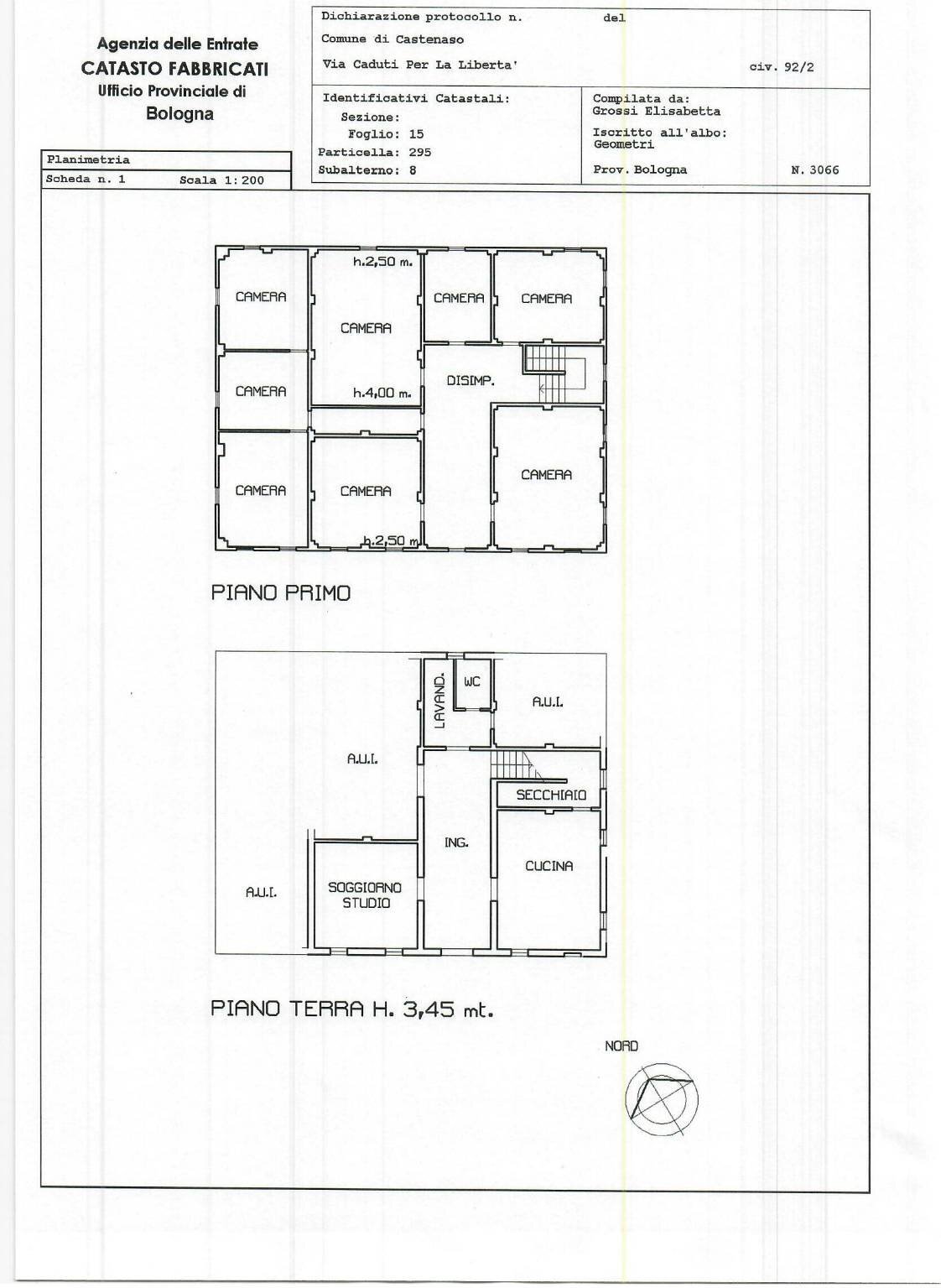 Scan_0002 - Casa Colonica Via Caduti per la Libertà 99, Castenaso - planimetria 1
