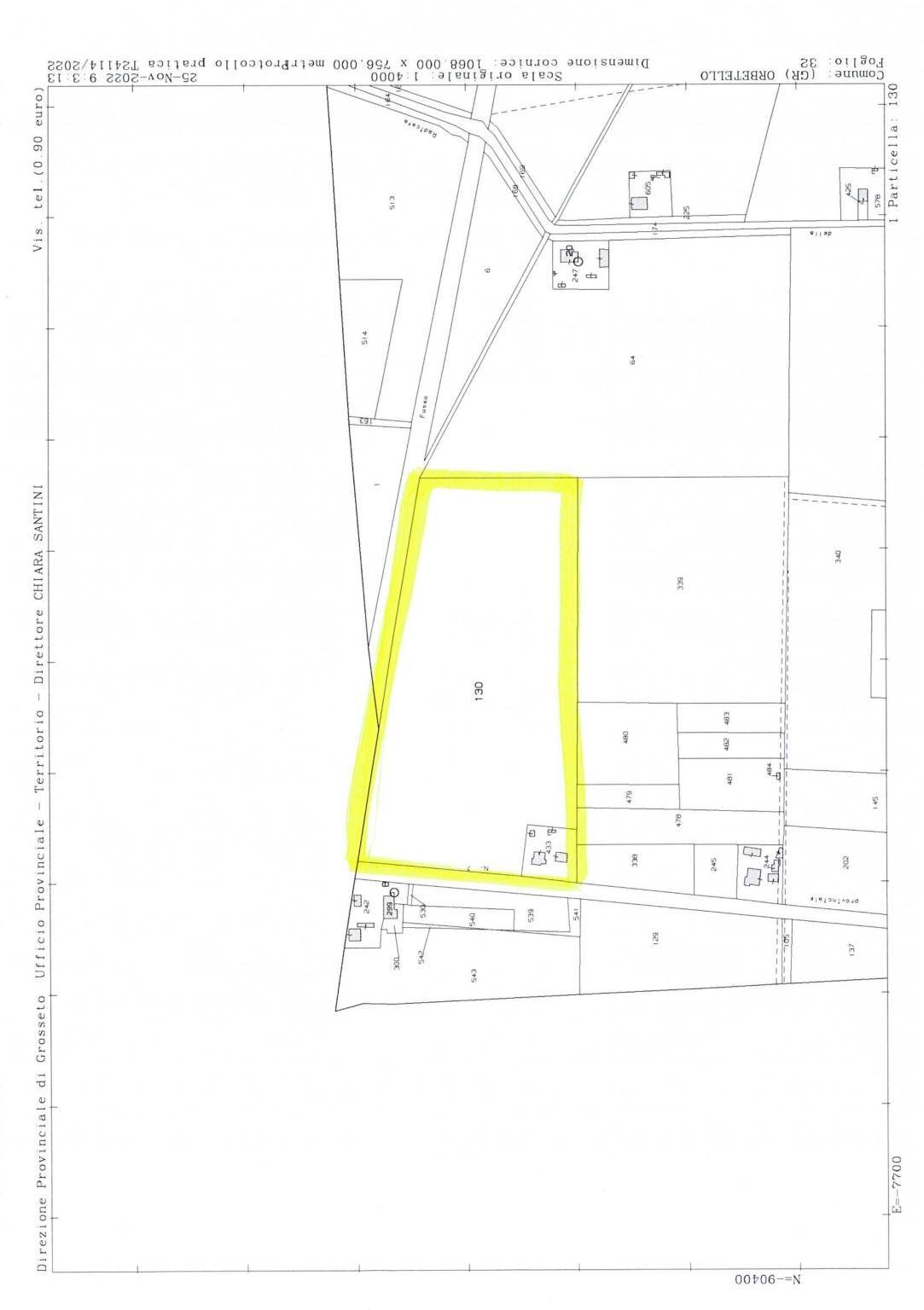 Catasto 1 - Casa Colonica Strada Provinciale Parrina, Orbetello - planimetria 1