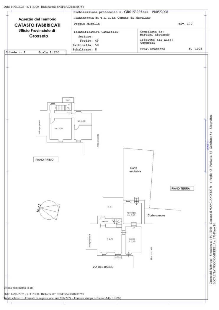 PLN_234807457_3 1 - Townhouse Località Poggio Murella, Manciano - floor plans 1