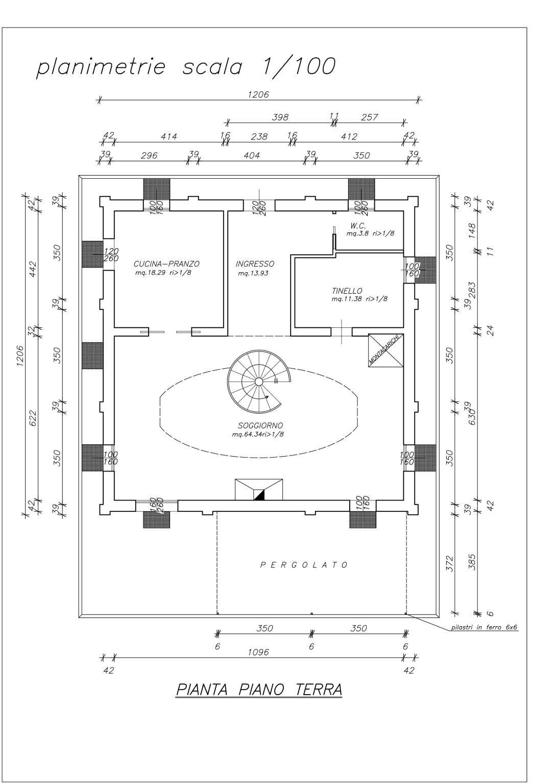 PIANO TERRA 1 - Villa Unifamiliare Via Ragone, Ravenna - planimetria 1
