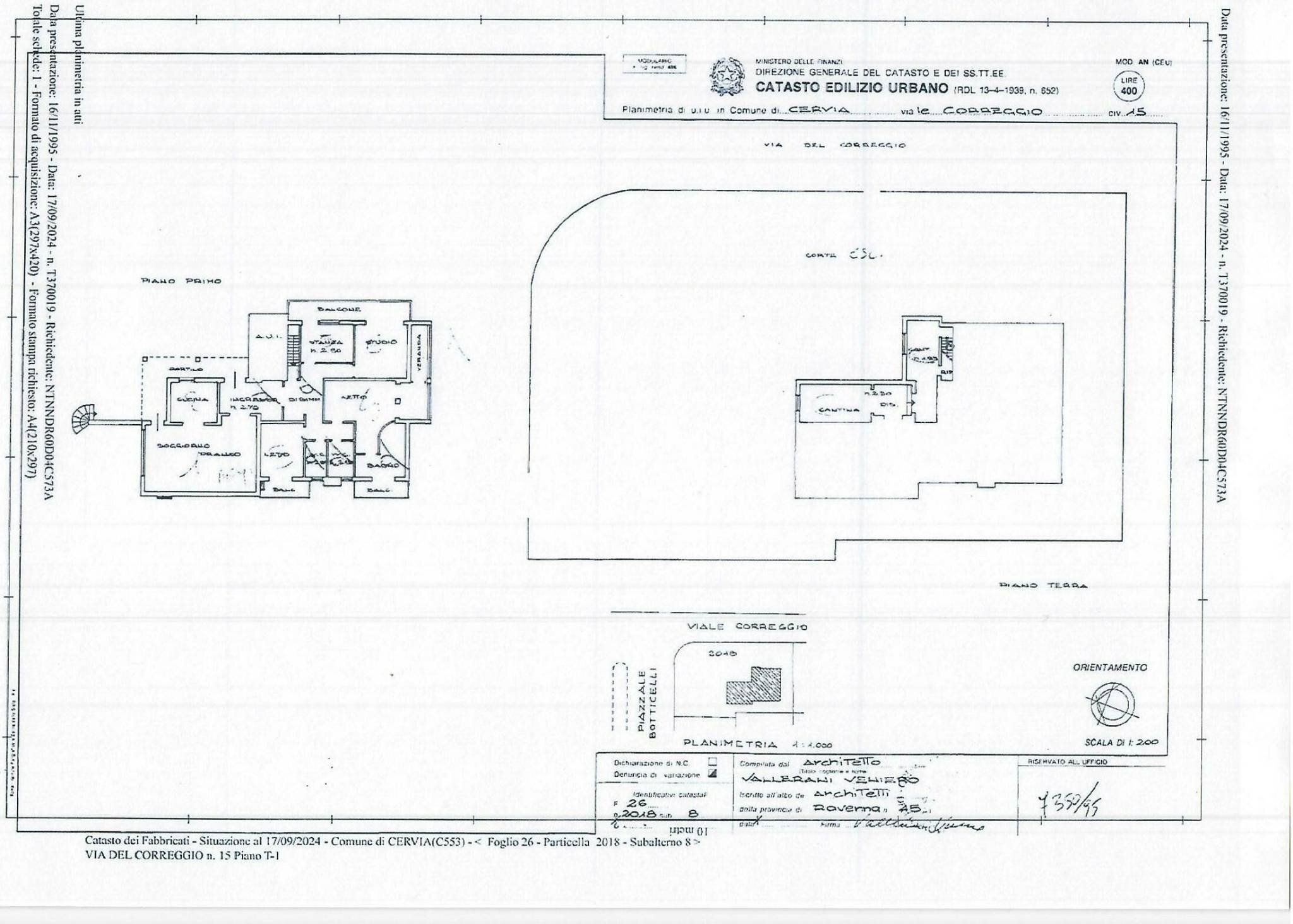 Planimetria_0001 - Appartamento Via del Correggio, Cervia - planimetria 1