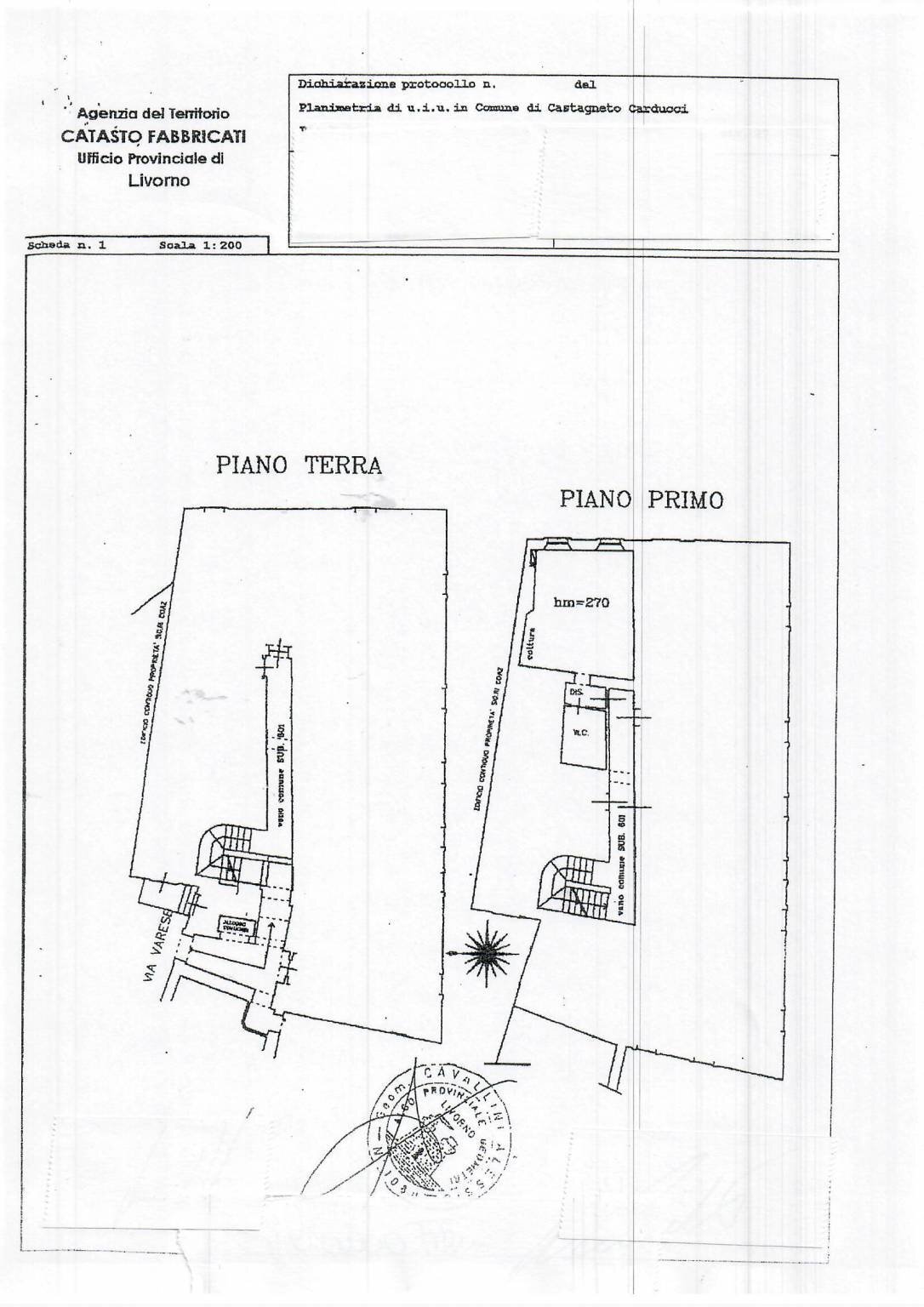 Planimetria - Appartamento Via Varese 32, Castagneto Carducci - planimetria 1