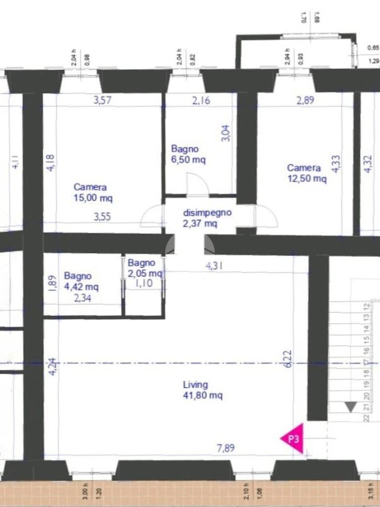 Three-room apartment Via Colonnello Giovanni Bettoja, Caluso - floor plans 1