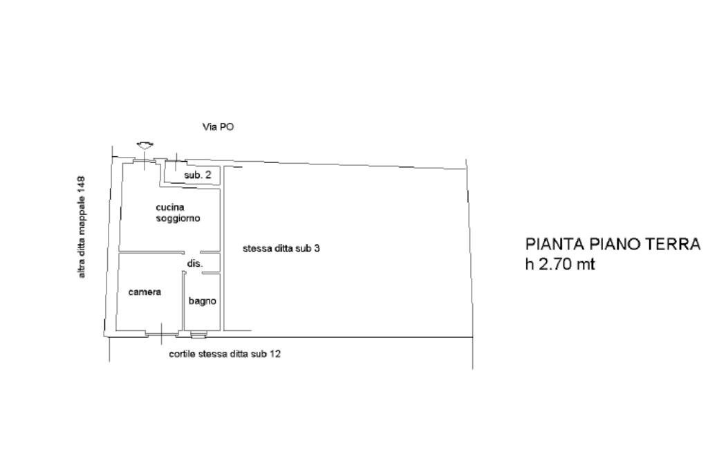 Bilocale Via Po, Volpiano - planimetria 1
