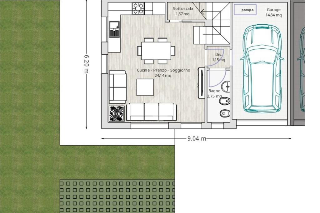 Portion of a house Via Statutaria, Casalgrande - floor plans 1
