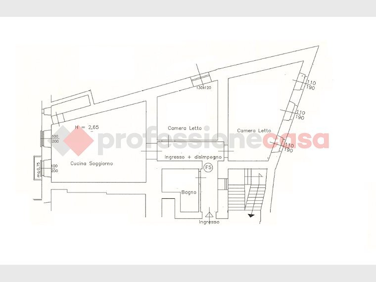 Trilocale via archibugieri, 9, Pinerolo - planimetria 1
