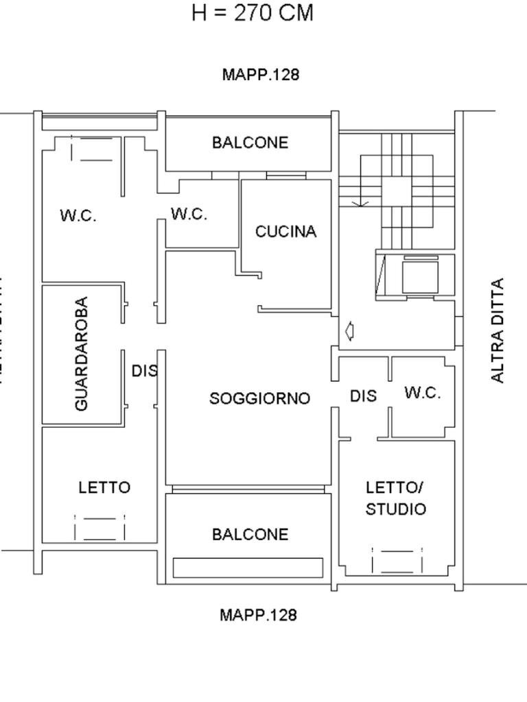 Quadrilocale via giotto, frazione Milano 3, Basiglio - planimetria 1