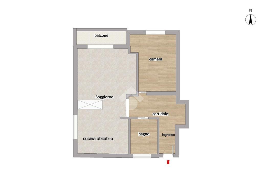 Bilocale Via Giulio Natta, Milano (zona Gallaratese) - planimetria 1