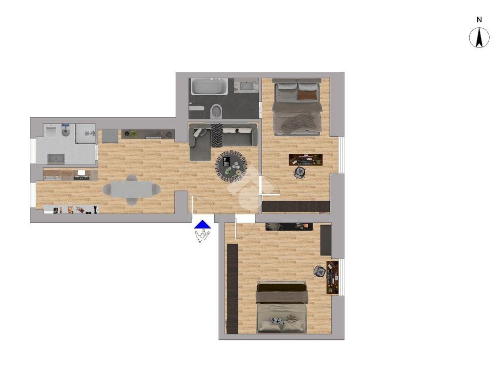 Trilocale Via Pasquale Paoli, Milano - planimetria 1
