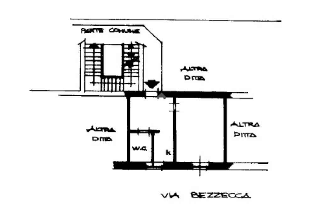 Monolocale Via Bezzecca, Milano - planimetria 1