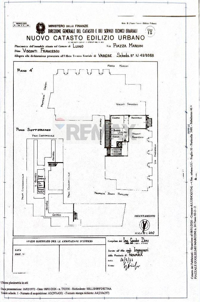 Pianta 2D - Appartamento Luino - planimetria 1