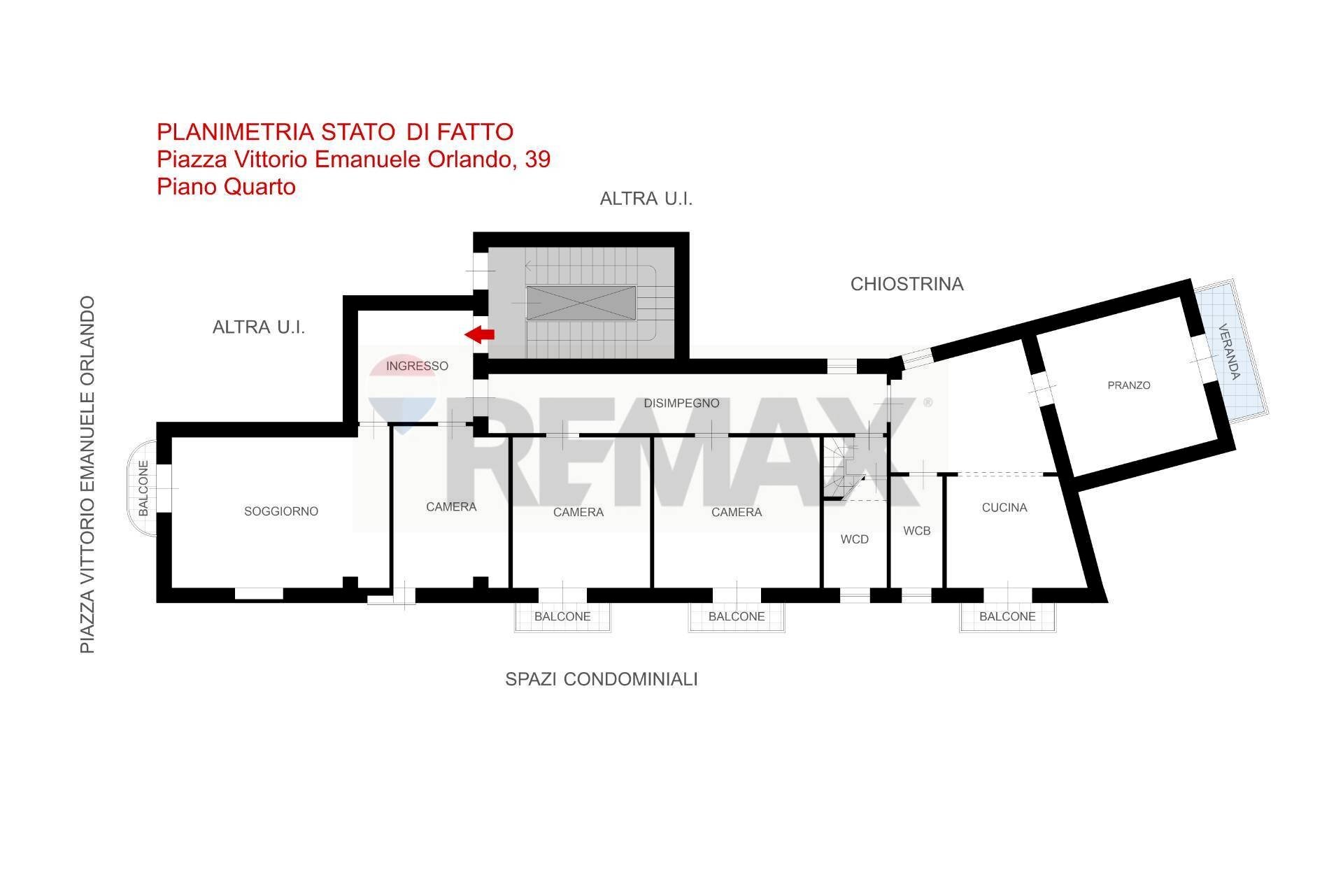 Pianta 2D - Appartamento Via Nicolò Turrisi
 
39, Palermo - planimetria 1