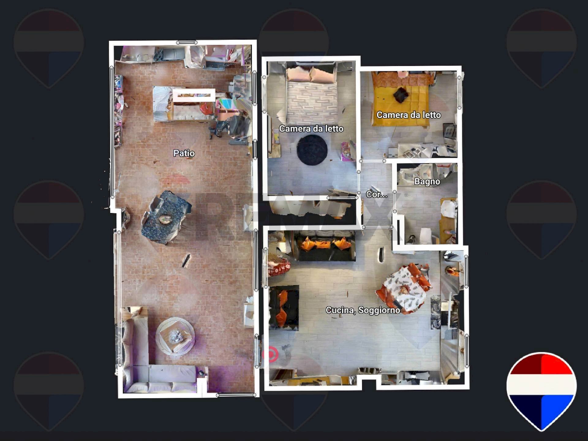 Pianta 3D - Three-room apartment Mezzago - floor plans 1