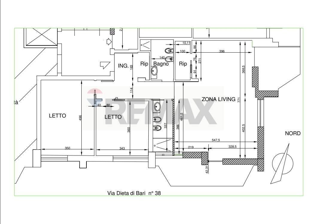 Pianta 2D - Trilocale Via Dieta Di Bari
 
38/C, Bari - planimetria 1