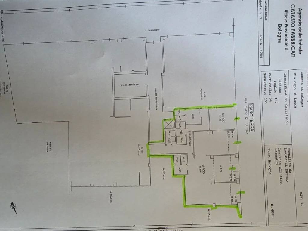 Planimetria - Negozio via Capo di Lucca, 31, Bologna (zona Irnerio) - foto 3