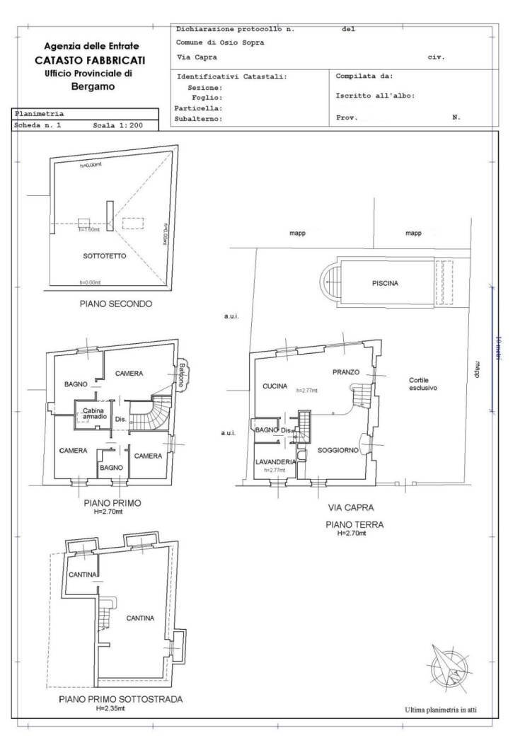 Villa via Capra, 16, Osio Sopra - planimetria 1
