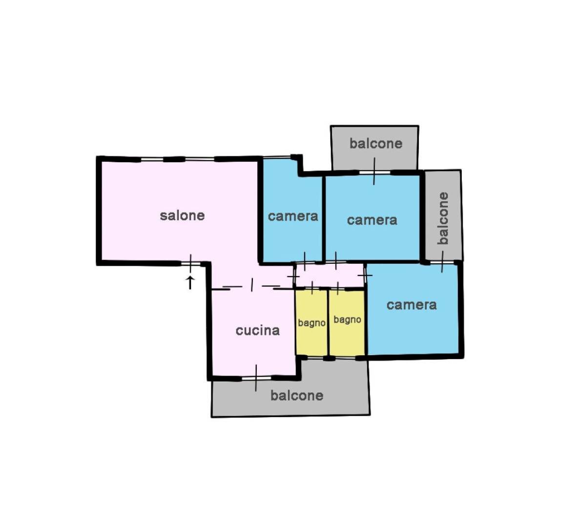 Four-room apartment via Duca degli Abruzzi, 83, San Giovanni la Punta - floor plans 1