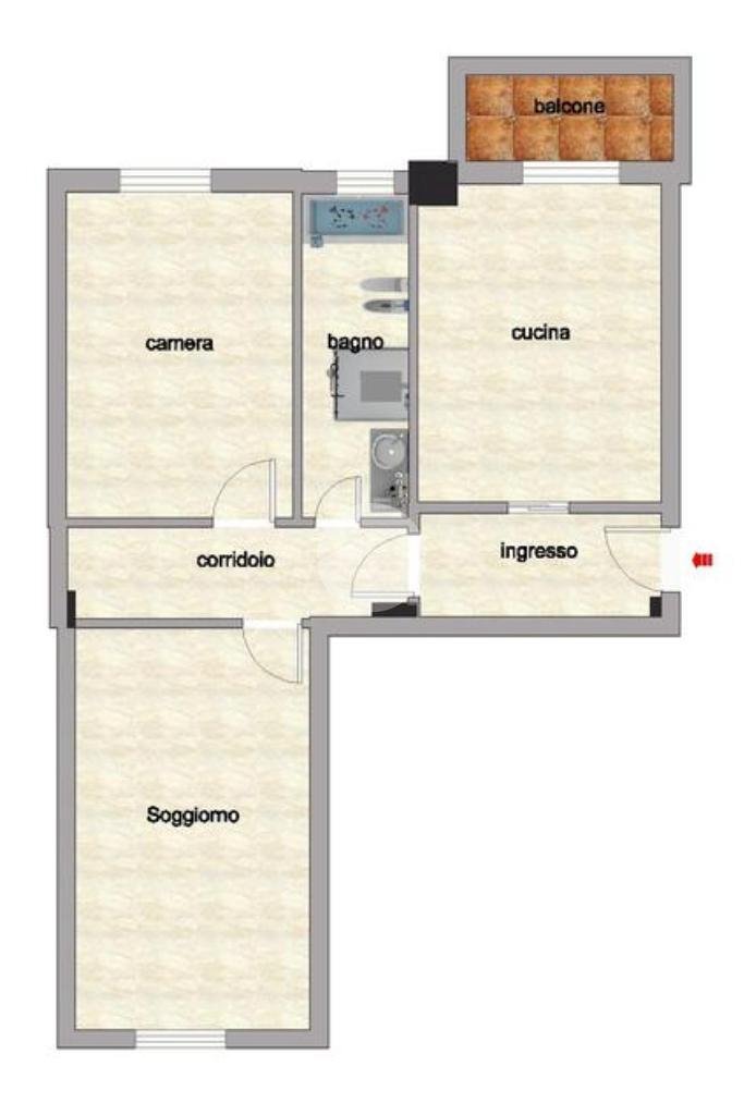 Appartamento Via Achille Feraboli, Milano (zona Gratosoglio) - planimetria 1