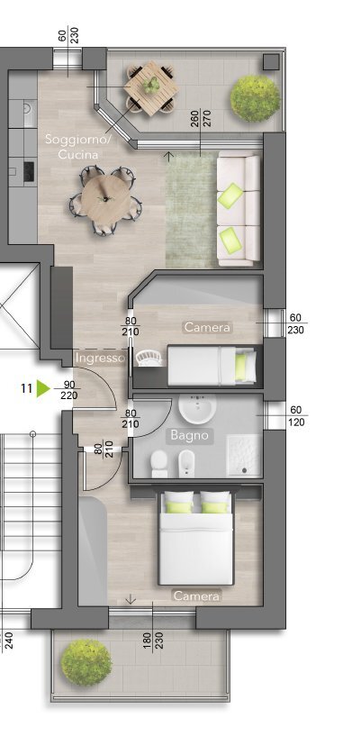 planimetria - Appartamento Via Giosuè Carducci 9, Riccione - planimetria 1