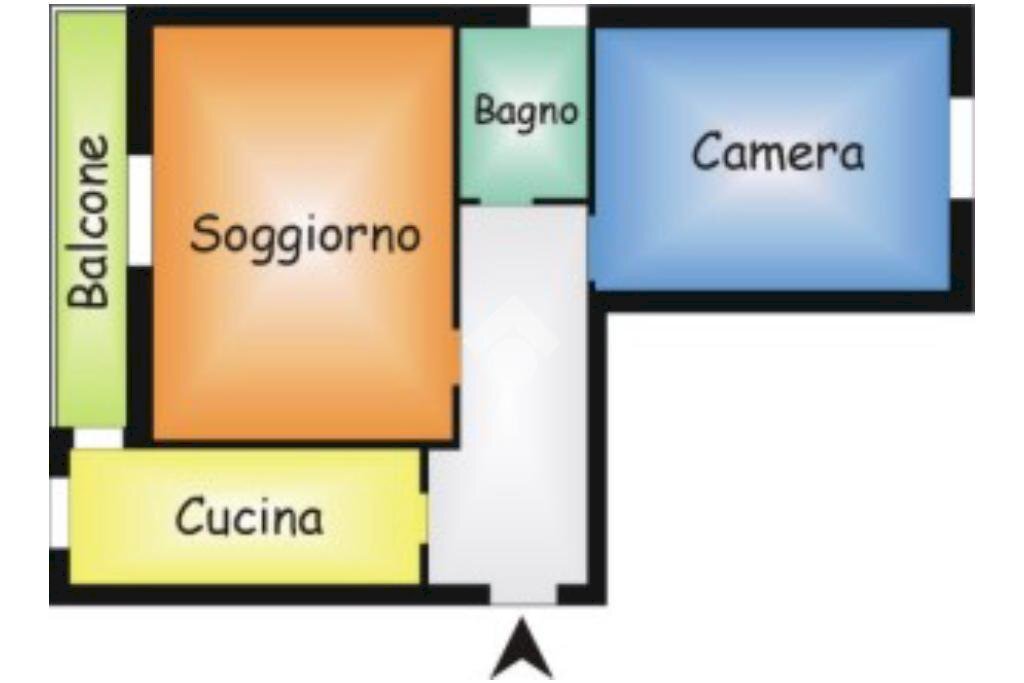 Two-room apartment Via Giuseppe Mazzini, Trezzano sul Naviglio - floor plans 1