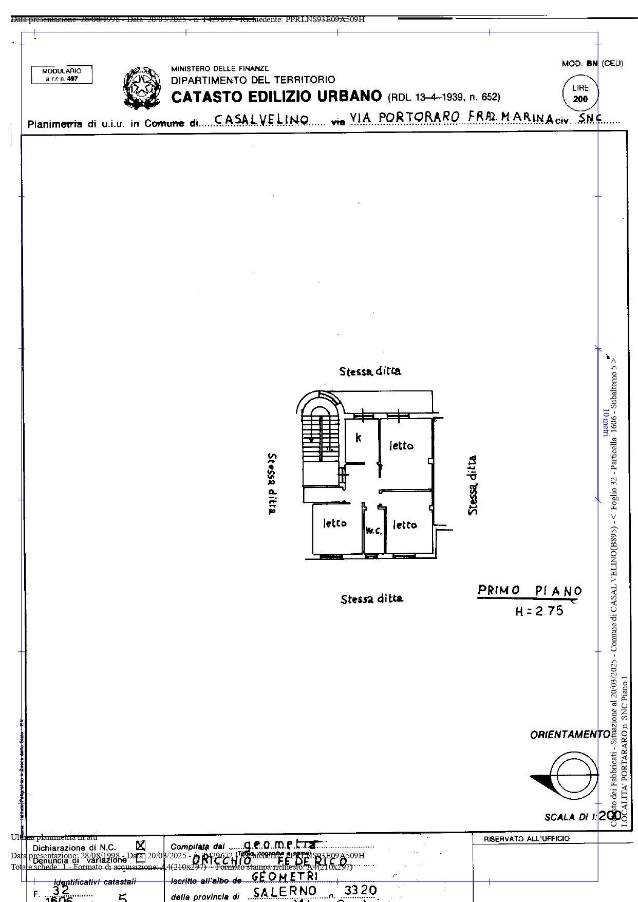 Foto 19 - Appartamento Loc.Portararo, Casal Velino - planimetria 1