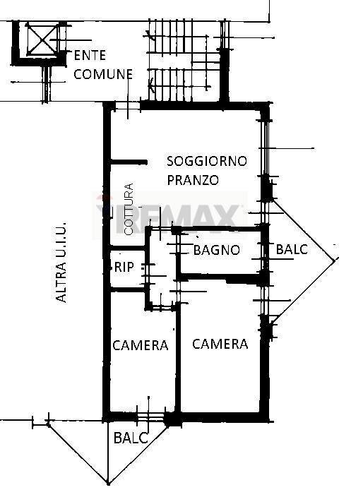 Pianta 2D - Trilocale via Parri
 
21, Rho - planimetria 1