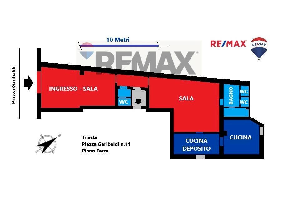Pianta 2D - Attività Commerciale Piazza Giuseppe Garibaldi
 
11, Trieste - foto 1