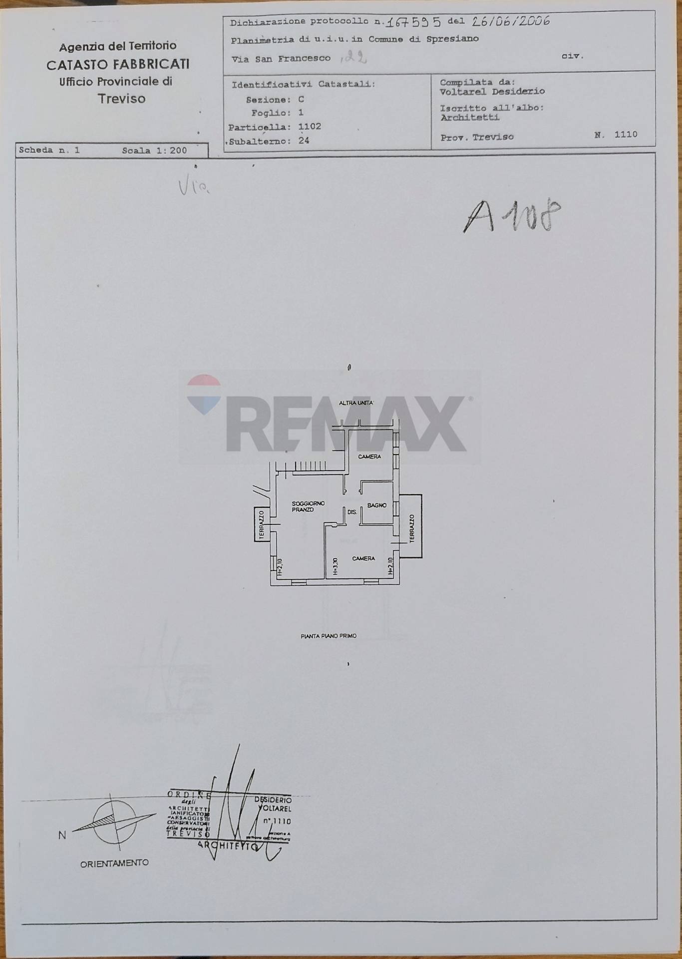 Pianta 2D - Trilocale via S. Francesco
 
22D, Spresiano - planimetria 1