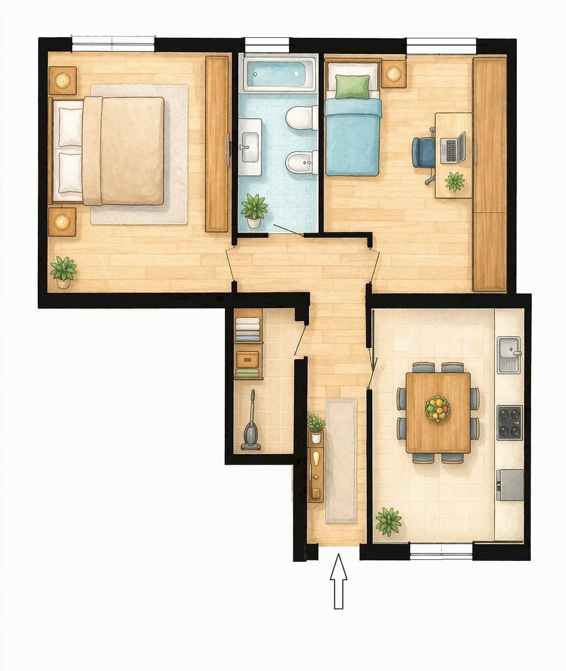 Foto 23 - Two-room apartment Via Europa
 
7, Magherno - floor plans 1