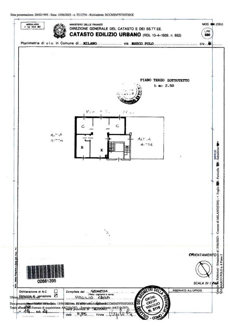 Trilocale via Marco Polo, 6, Milano - planimetria 1
