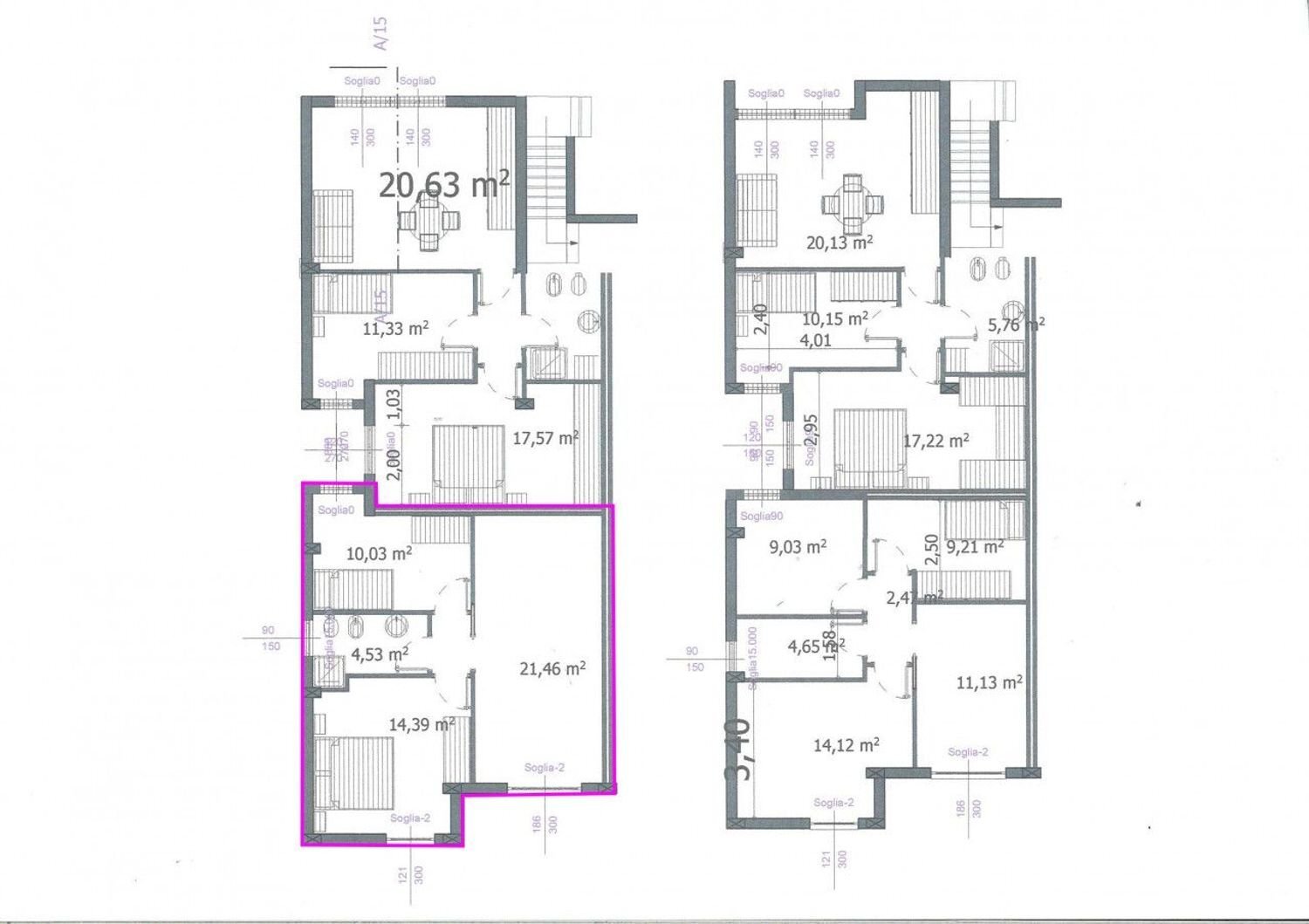 planimetria - Three-room apartment Carlo Alberto, Moniga del Garda - floor plans 1